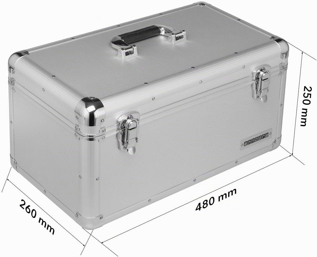 anndora Werkzeugkoffer 28 Liter - XL Werkzeugkasten Werkzeugbox - silber XL - Silber, XL - Silber