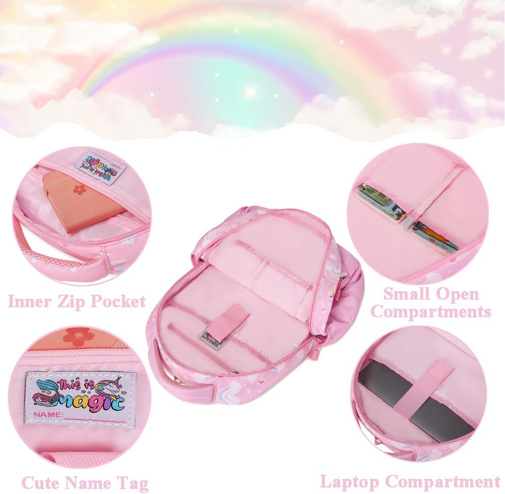 Schulrucksack Kinder Mädchen Grundschule Schultaschen Sets für Mädchen Kinderrucksack Daypack Gross