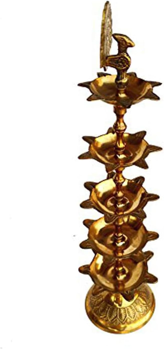 Rastogi Handicrafts Pure Brass Diya (Puja Lamp) Hindu-Pooja-Artikel, Diyas, Deepak Öllampe