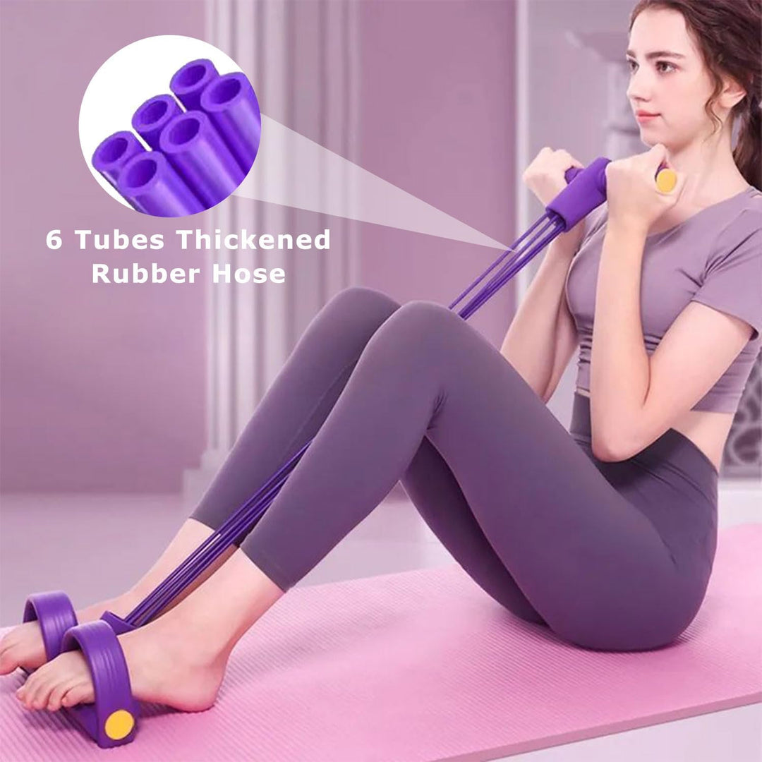 Bauchtrainer, Multifunktionales Spannseil mit Rückentrainer und Fitnessbänder, Sit-Up Trainingsgerät