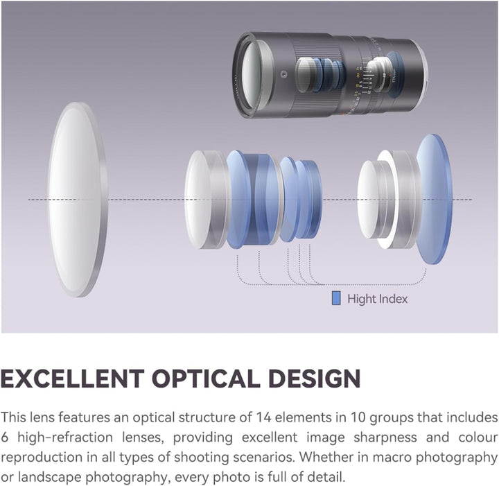 TTARTISAN 100 mm f/2.8 Makroobjektiv für Canon RF Mount 2X Vergrösserung Vollformat Manueller Fokus