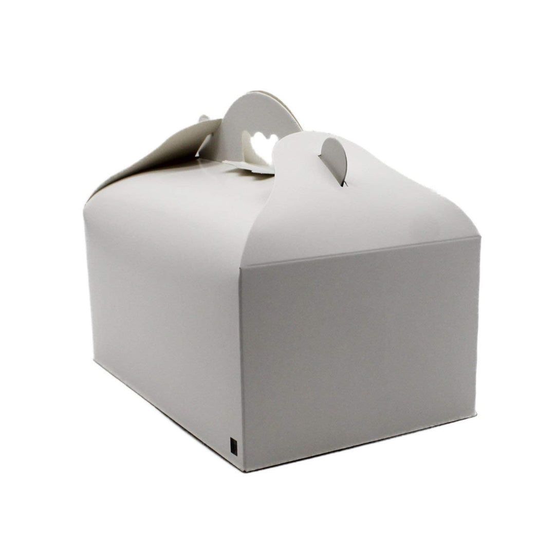 BAMI 25 Stück Konditorei Box Gebäckkarton Kuchenbox, M- 200x130x90mm Tortenbox, aus Pappe mit Griff,