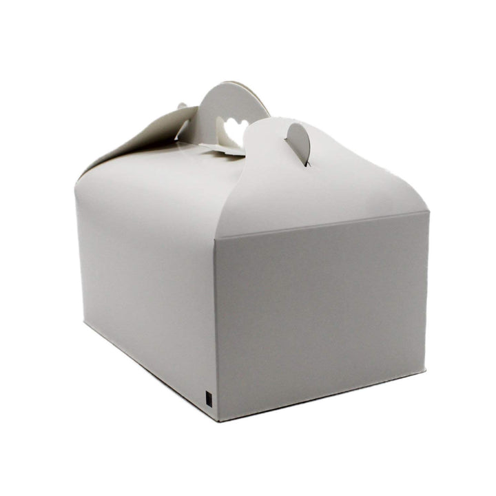 BAMI 25 Stück Konditorei Box Gebäckkarton Kuchenbox, M- 200x130x90mm Tortenbox, aus Pappe mit Griff,