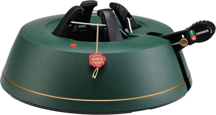 KRINNER Weihnachtsbaum Christbaumständer Comfort M Grün 36cm inkl. Fusspedal-und Einseiltechnik für