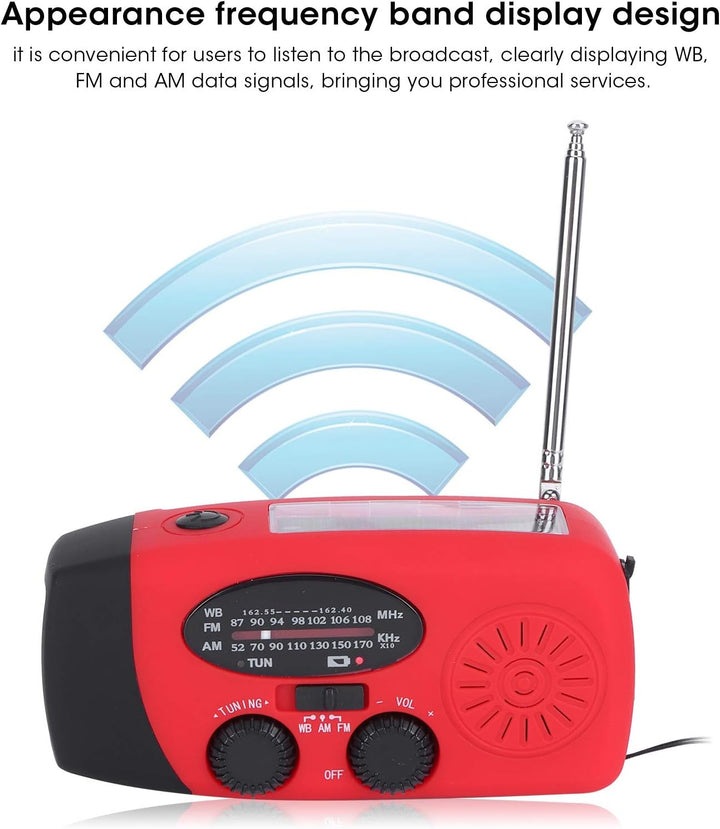 QQT088 Solarenergie Notfallradio, Multifunktions Handshake Radio, USB Aufladung, FM AM WB/NOAA Wette