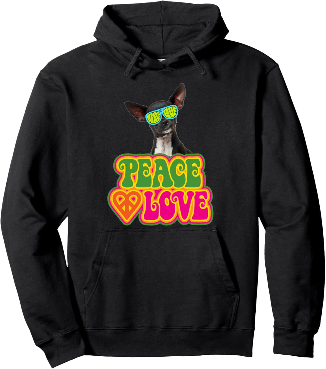 Peace Heart Love Dog Chihuahua Pullover Hoodie