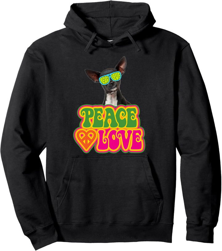 Peace Heart Love Dog Chihuahua Pullover Hoodie