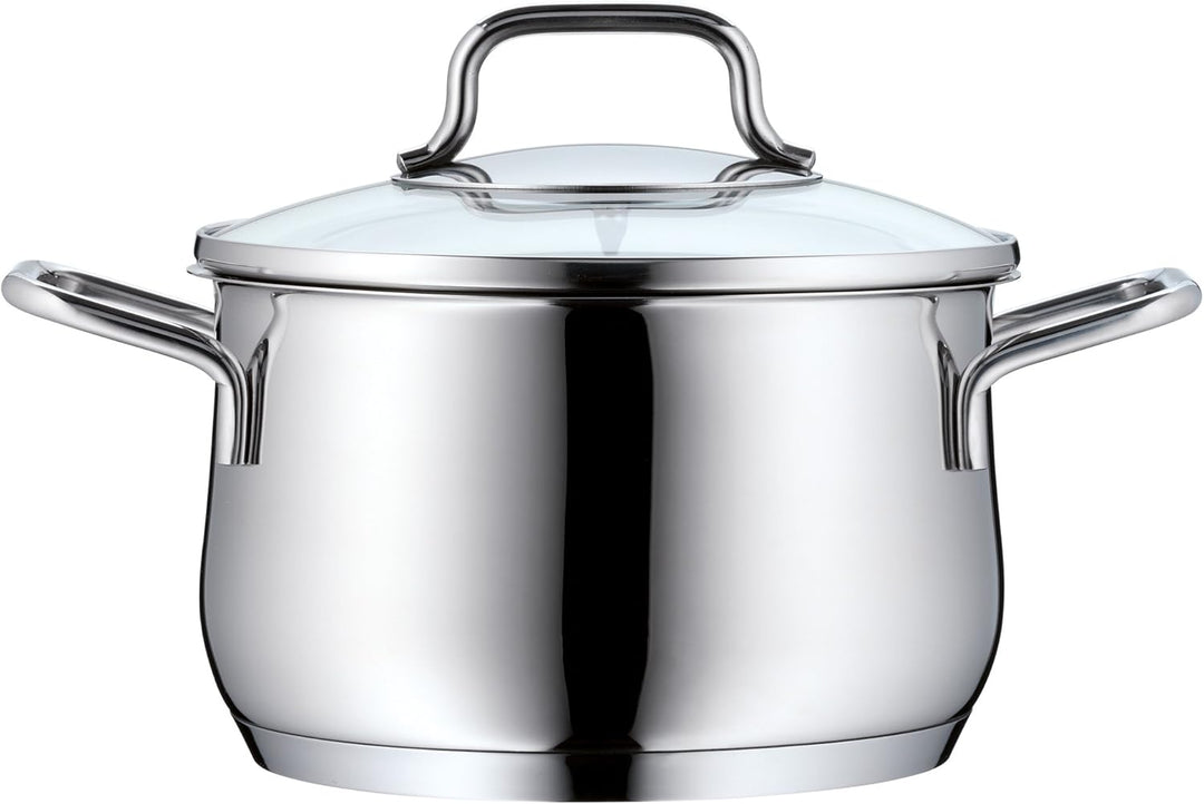 WMF Mattea Topfset Induktion 5-teilig, Kochtopf Set mit Glasdeckel, Cromargan Edelstahl poliert, Ind