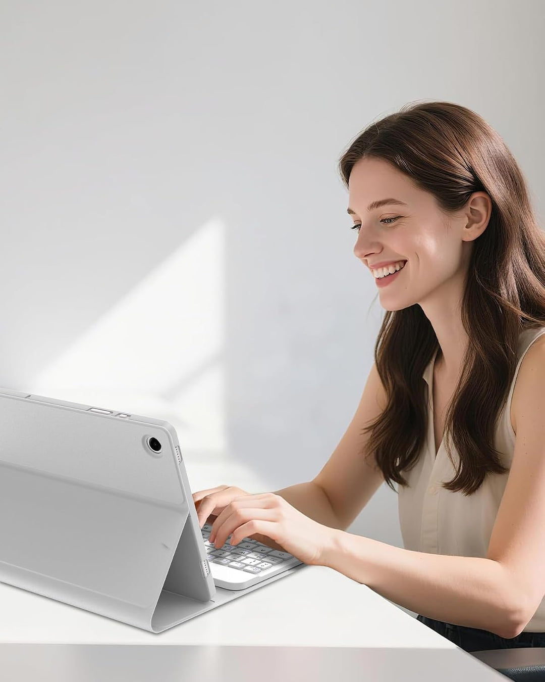Hülle mit Tastatur für Samsung Galaxy Tab A9+ 11" (2023, SM-X210/X215/X216), Deutsch QWERTZ Keyboard