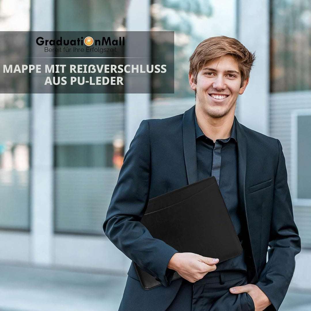 GraduationMall Schreibmappe A4 Reissverschluss, Klemmbrett Business Mappe Konferenzmappe, Dokumenten