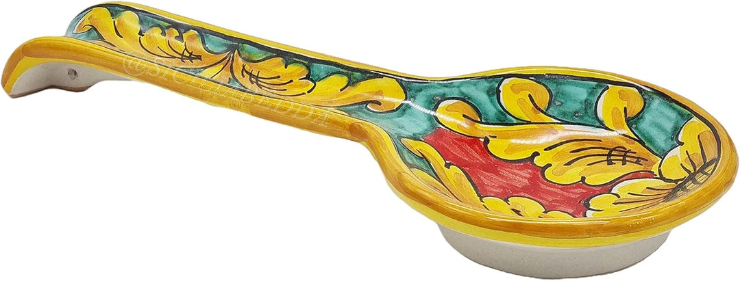 sicilia bedda - Löffelablage aus Keramik von Caltagirone - Verschiedene Designs - Authentisches hand