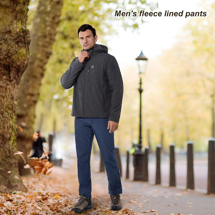 33,000ft Outdoorhose Herren Softshellhose Wasserdicht Winddicht Skihose Warm Fleece Gefüttert Arbeit