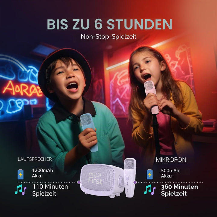 myFirst Voice 2 Karaoke für Kinder – Tragbare kabellose Karaoke-Maschine mit Bluetooth, Echo-Verstär