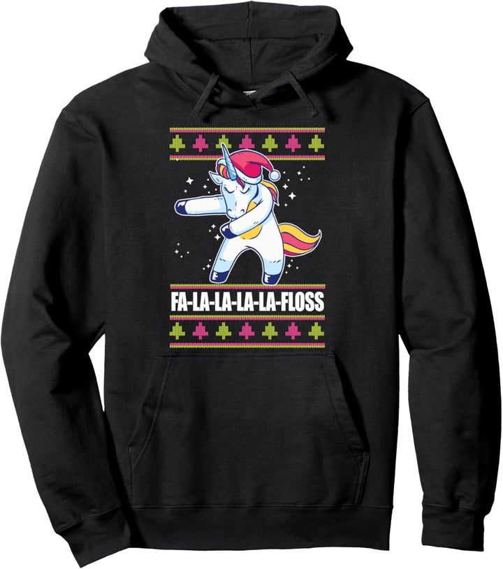 FA-LA-LA-LA-LA-LA-FLOSS Einhorn Flossing Hässliche Weihnachten Meme Pullover Hoodie