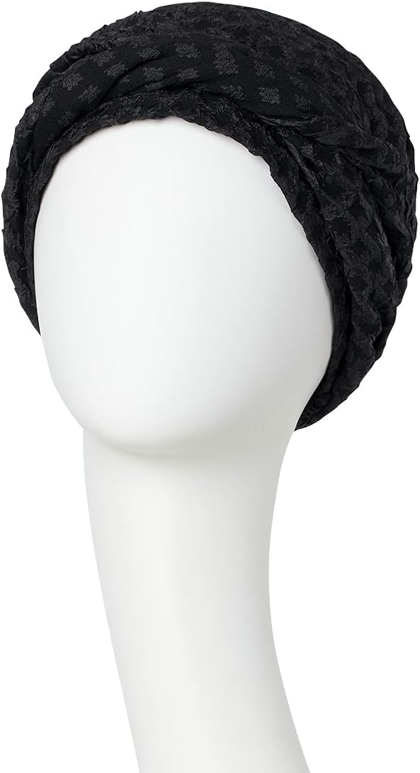 Christine Headwear Damen • - EMMY V turban Black, Black matte'n'shiny, Einheitsgrösse EU