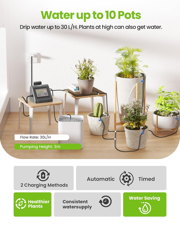 RAINPOINT WiFi Automatisches Bewässerungssystem, Automatisches Tropfbewässerungsgerät mit Pumpe, APP