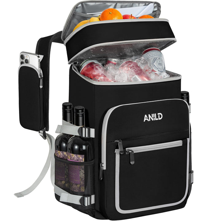 40 Dosen Isolierter Kühlrucksack 30L, Thermo Rucksack Gross, Auslaufsichere wasserdichte Picknickruc