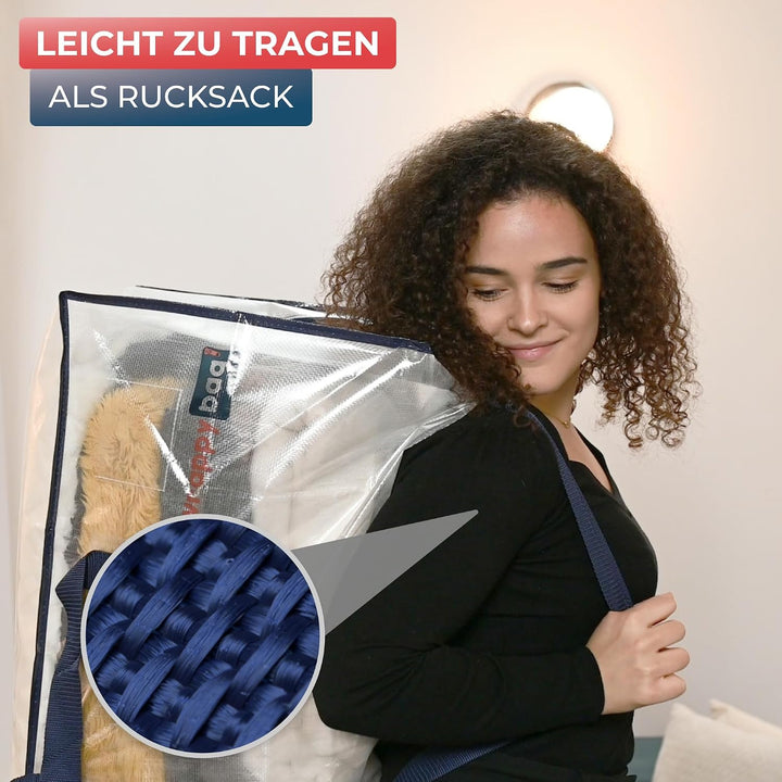WRAPPYBAG 8er-Set Kunststoff Aufbewahrungstasche – Jumbo XXL Tasche Gross – Wasserabweisend, Stabil,