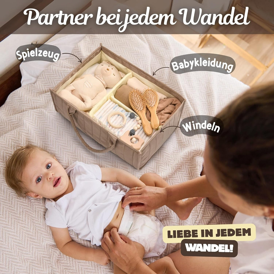 SEBRAM Windel-Organizer – Wickeltisch-Organizer mit verstellbaren Trennwänden für sofortige Ordnung