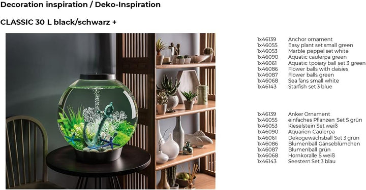 biOrb 46139 Anker Ornament – detaillierte Aquariendekoration in grün/ türkis mit Muschel und Koralle