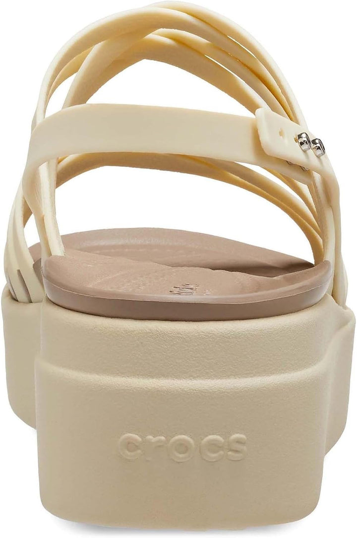 Crocs Damen Brooklyn Low Strappy Wedges Sandalen 39/40 EU Bone, 39/40 EU Bone