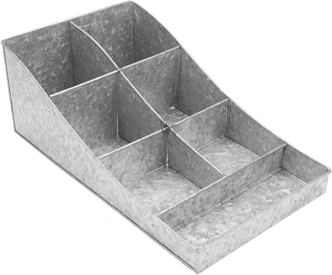 Mind Reader Kaffee-Gewürz-Organizer mit 7 Fächern, 1 Stück, silberfarben, Silber