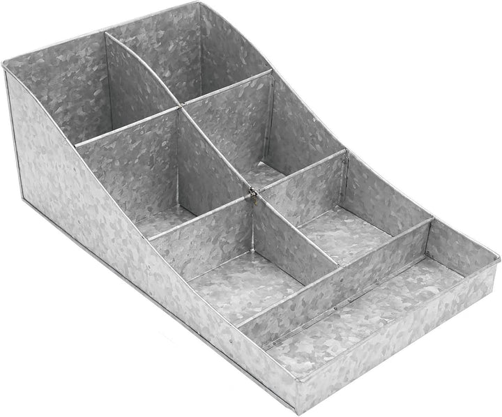 Mind Reader Kaffee-Gewürz-Organizer mit 7 Fächern, 1 Stück, silberfarben, Silber