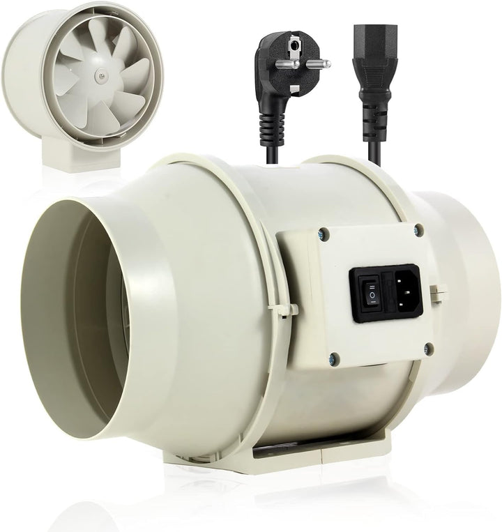 FanGoFast Rauchabzug Rohrventilator 150 mm Inline-Kanalventilator Abluftventilator Rohrlüfter 230 V