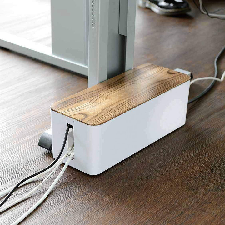 Electraline 300173 Aufbewahrungsbox für Kabel + Steckdosenleiste 6 Steckdosen 16 A Flachstecker, 1,5