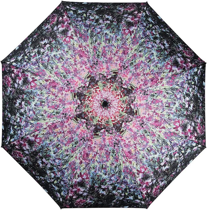 VON LILIENFELD Regenschirm Taschenschirm Claude Monet: Der Garten Windfest Auf-Zu-Automatik Stabil L