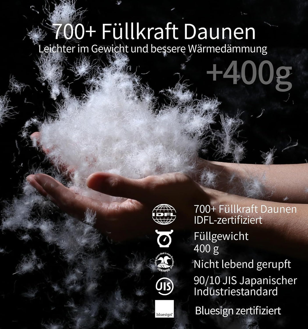 Litume 565g,Die komfortable Temperatur von15°C kombinierbarer Daunenschlafsack, Leichter, kompakter