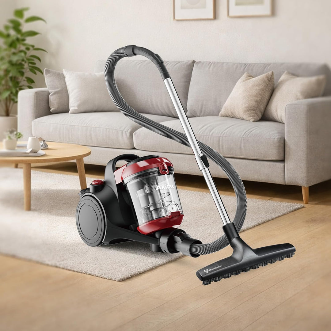 Akitas C10P 900W Beutelloser Staubsauger ohne Beutel – Mit Deutscher Wessel Werk D320 Hartbodenbürst