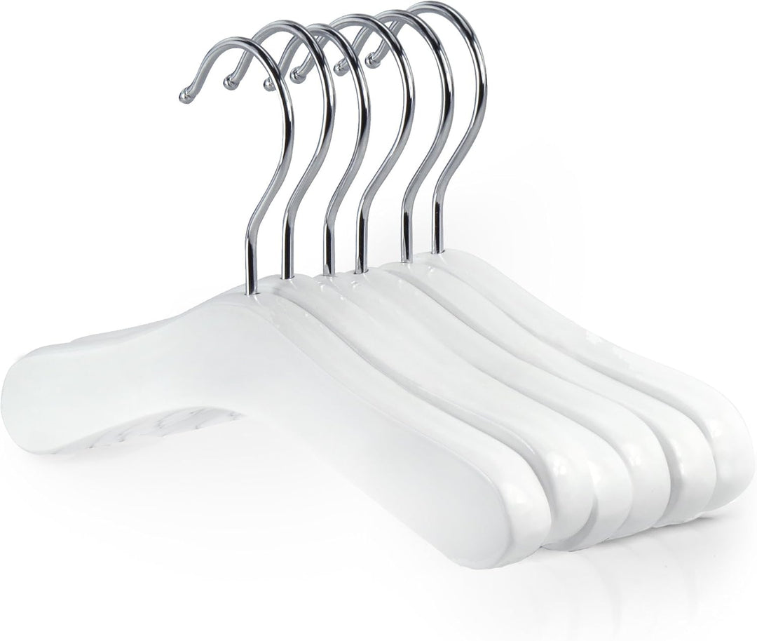 Hangerworld - Echtholz Baby Kinder Kleiderbügel, 12 Stück - Weiss - 25cm