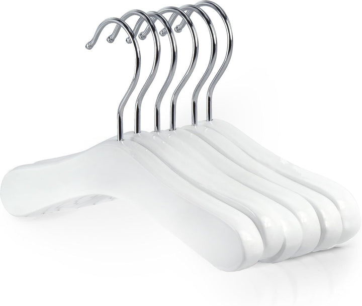 Hangerworld - Echtholz Baby Kinder Kleiderbügel, 12 Stück - Weiss - 25cm