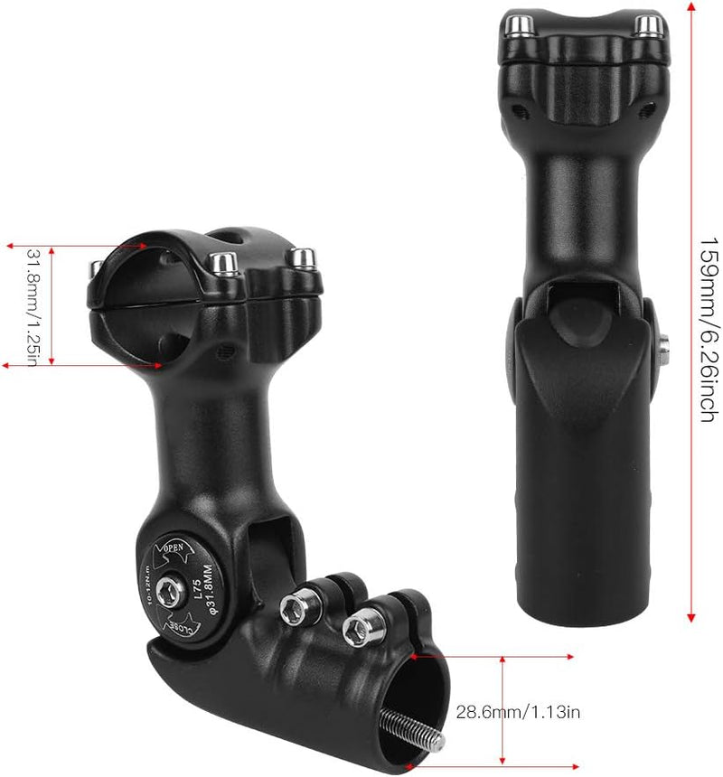 120 Grad 115 mm 159 mm Erhöhen Sie den verstellbaren Vorbau-Fahrradgabelverlängerer, 6061 T6 Alumini