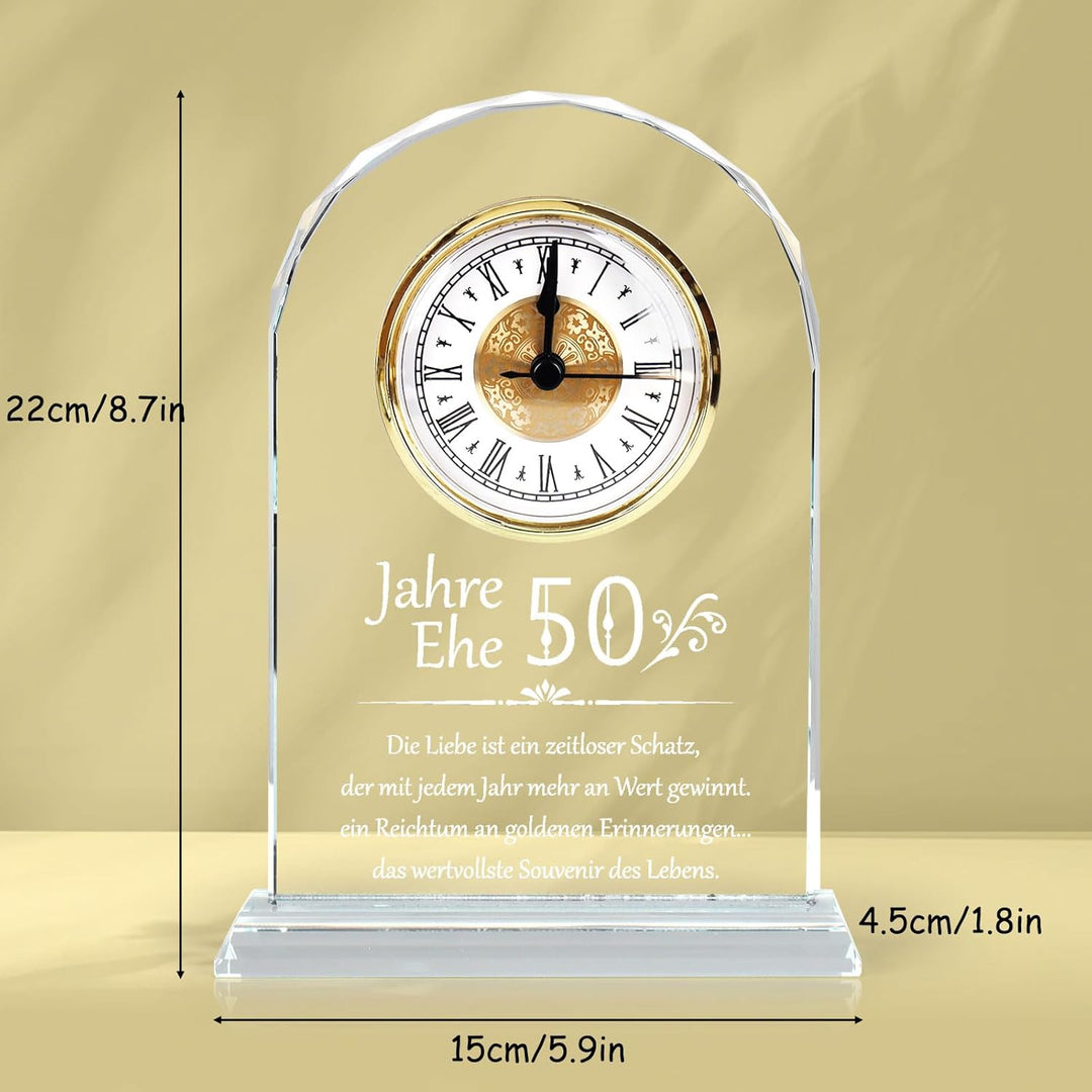 Top-spring Geschenk zum 50. Jahrestag der Hochzeit, Schreibtischuhr als Andenken für Eltern und Gros