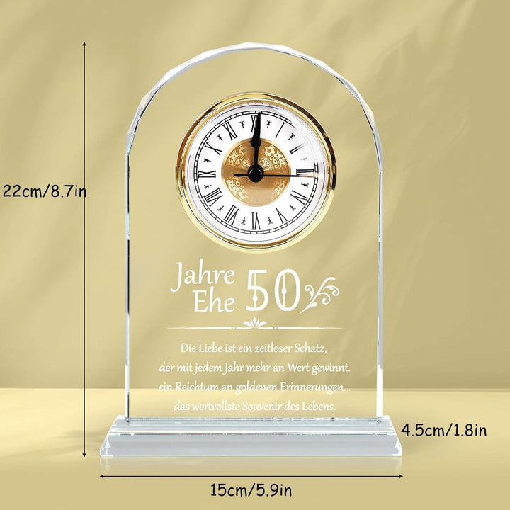 Top-spring Geschenk zum 50. Jahrestag der Hochzeit, Schreibtischuhr als Andenken für Eltern und Gros