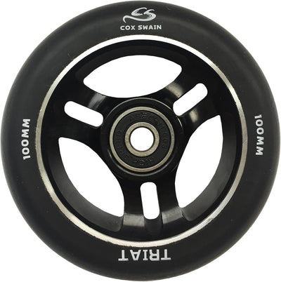 Cox Swain 2 STK. High End 100mm Stunt Scooter Rollen Alu Core - ABEC 11 Lager Triat (Black/ Black) 1