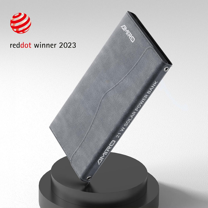 Yard Force 21W tragbares Solar-Ladegerät mit 2 USB-Anschlüssen, 13000 mAh integrierter Batterie, Sol