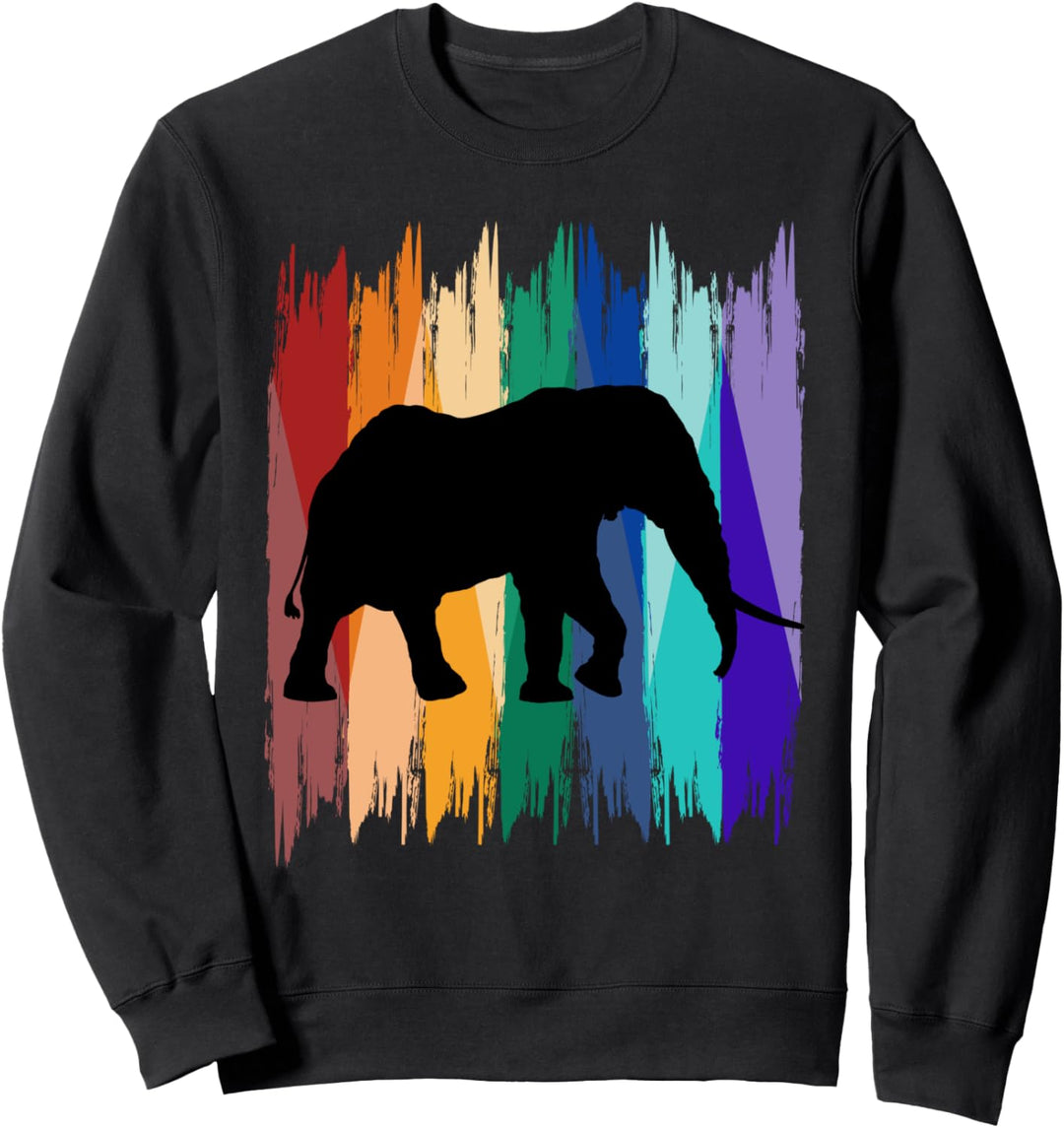 Afrika Safari Tier Geschenk Buntes Tiermotiv Elefant Sweatshirt