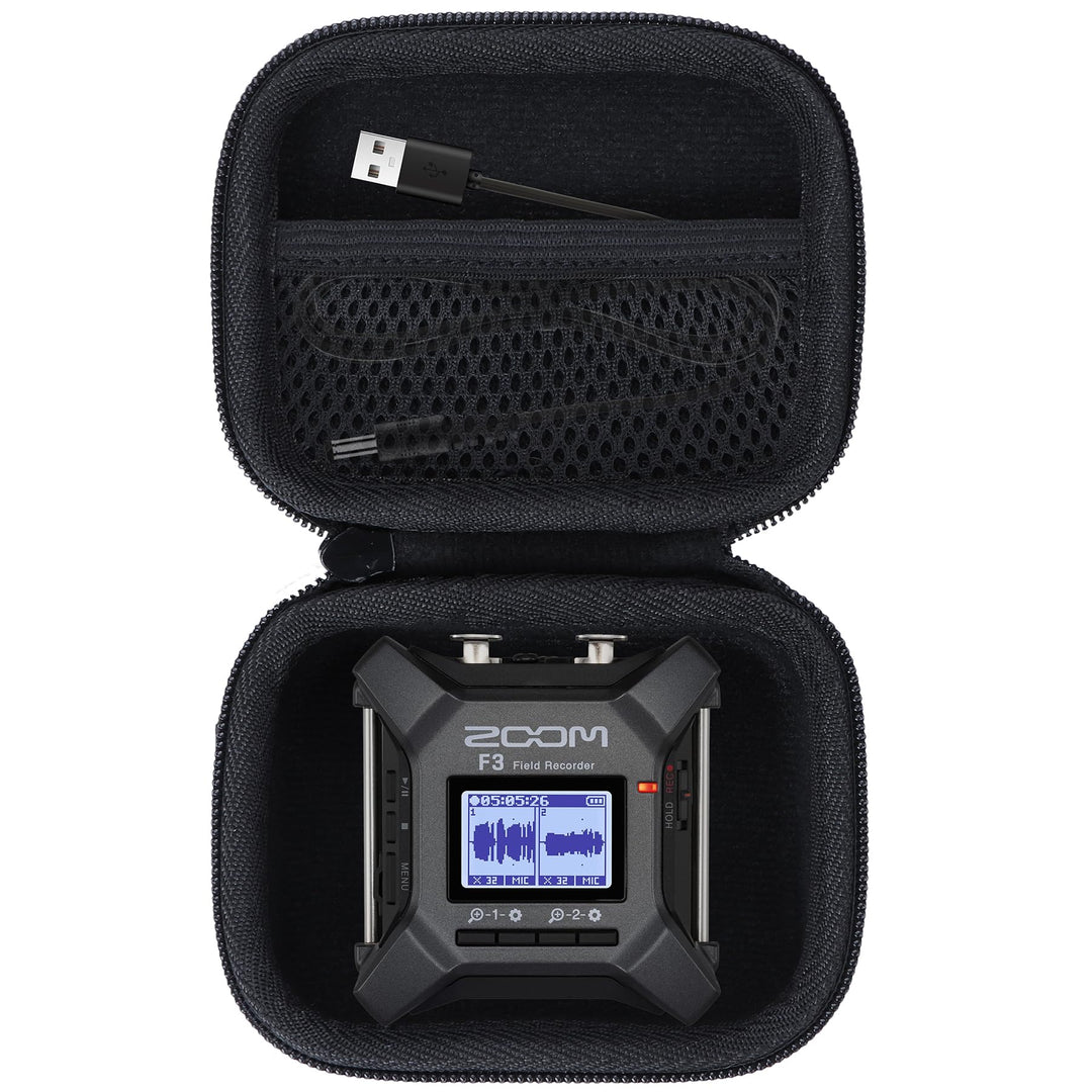 Hart Schutz Hülle Etui Tasche für Zoom F3 – 2-Spur-Broadcast-Field-Recorder Schwarz Etui 11.7 x 9.4