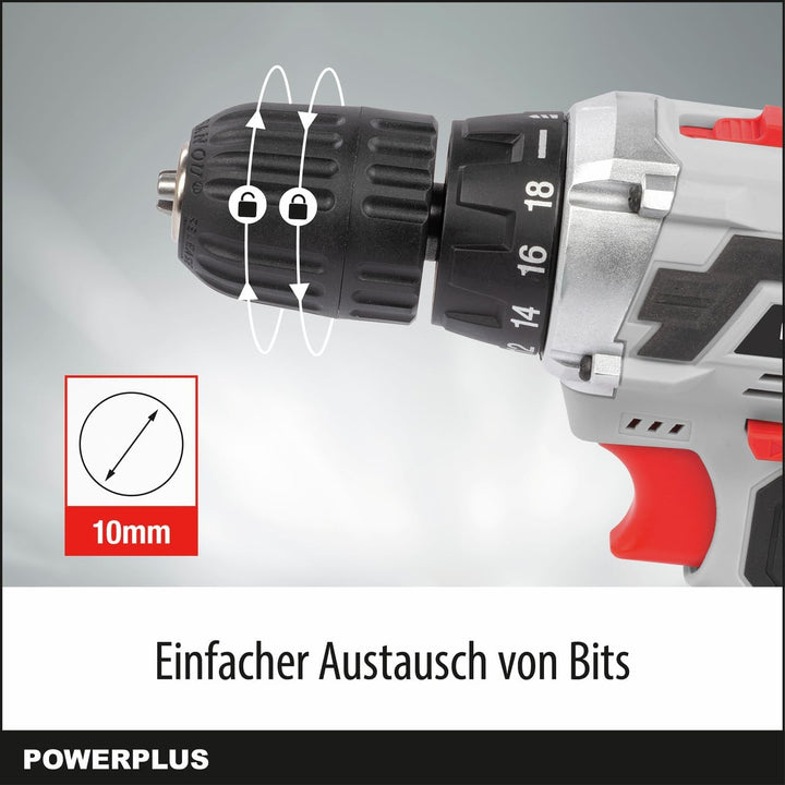 Powerplus Akkuschrauber & Akkubohrer POWC1061 - Akku Schraubendreher 16V, Inkl. 1 x 1,3Ah Akku und L