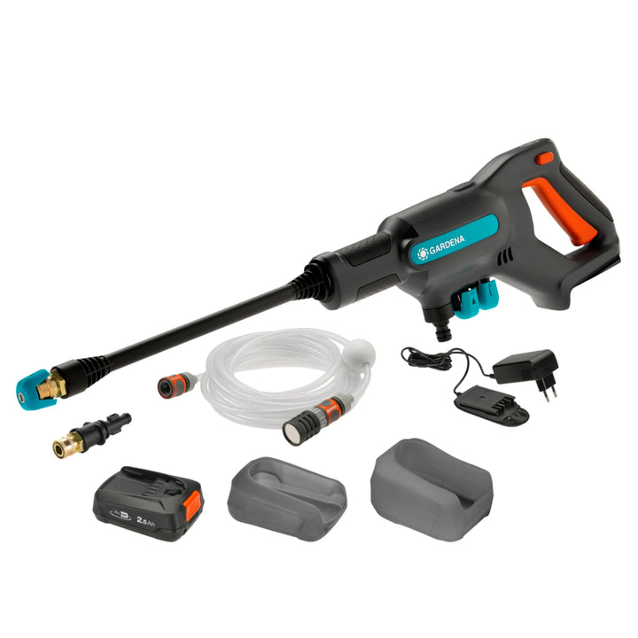 Gardena Akku-Mitteldruckreiniger AquaClean 24/18V P4A Ready-To-Use Set: Akku-Reiniger für den Aussen