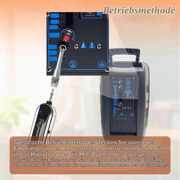 BORDEAG Wireless Mikrofon Headset, 2.4G Kabelloses Mikrofon Headset, Funkmikrofon Headset, Kopfbügel