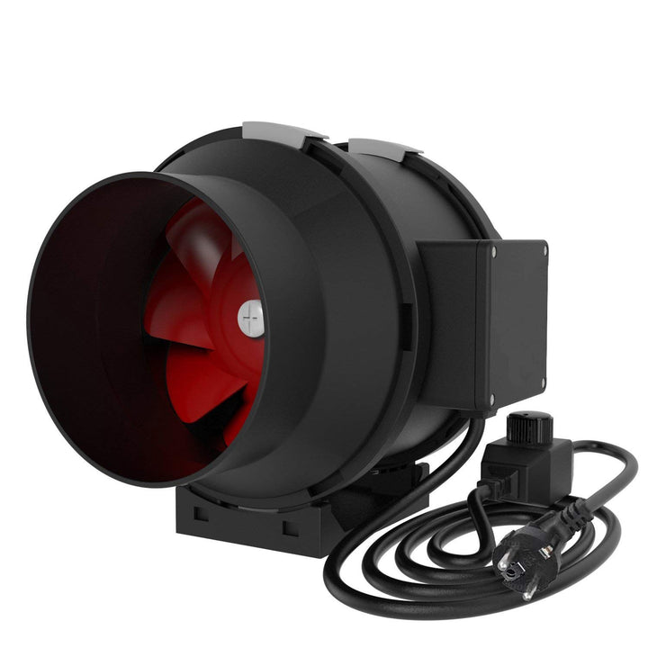 Rohrventilator 100 mm Anschluss 55 W Grow Fan Lüfter Abluft Gebläse für Growzelte Bad Lüftung dimmba