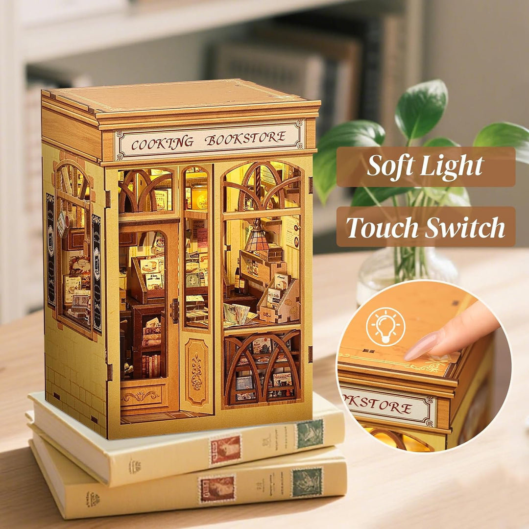 CUTEBEE Book Nook Kit - DIY Puppenhaus, Miniatur Haus Selber Baue Bausatz für Erwachsene, Home Bookn