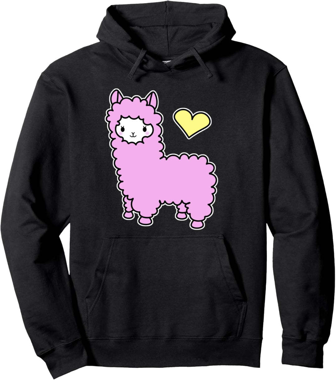 Niedliches rosa Lama, Alpaka Pullover Hoodie