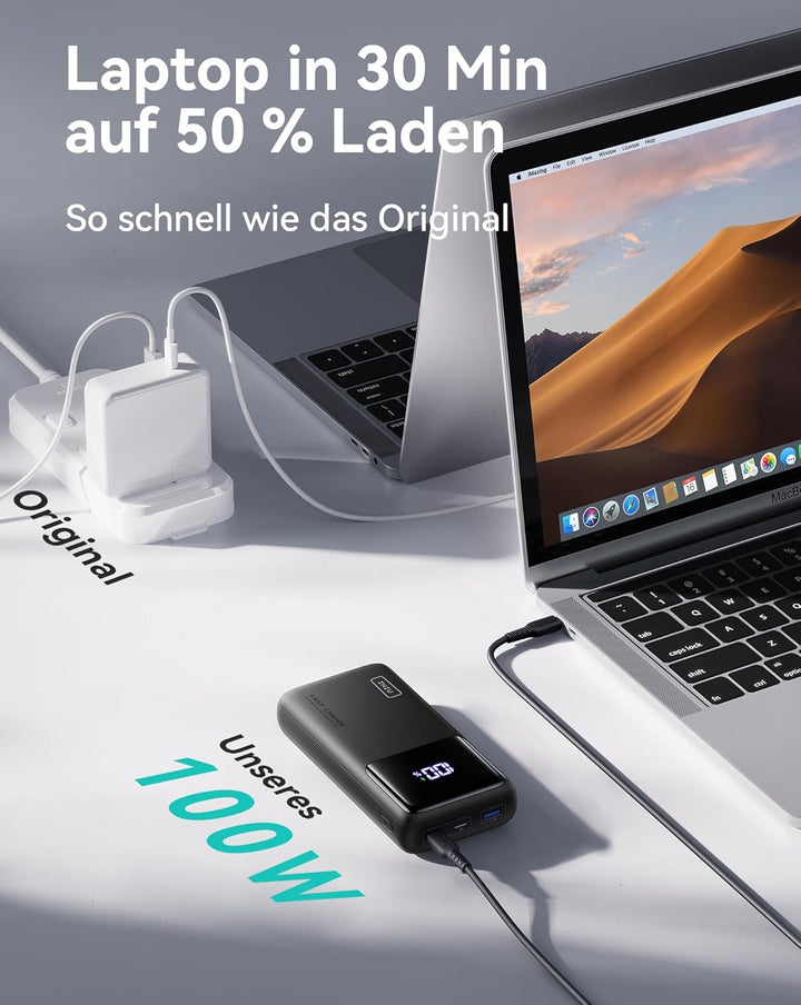 INIU Power Bank, 65 W PD 25000 mAh Powerbank, Ultimatives USB-C-Schnellladen (Laden von Telefon und
