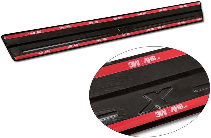 Black Stainless Steel Door sill protectors compatible with Toyota Aygo X 2022- 'Lines X' - 4-pieces