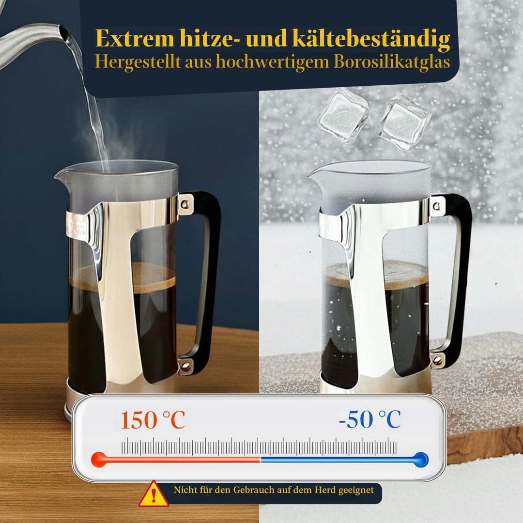 Espro Press P5, French Press, Chrom, für Kaffee, Glas, Edelstahl, versch. Grössen 0,55 l 18 oz, 18 o